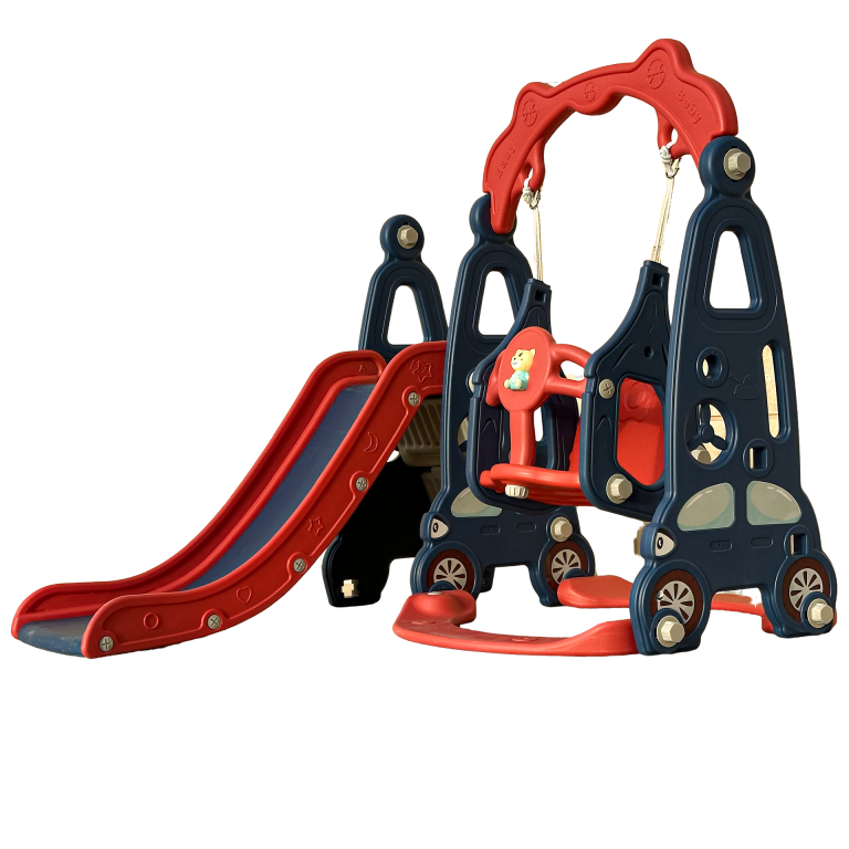 Plastic swing with slide-BLUE