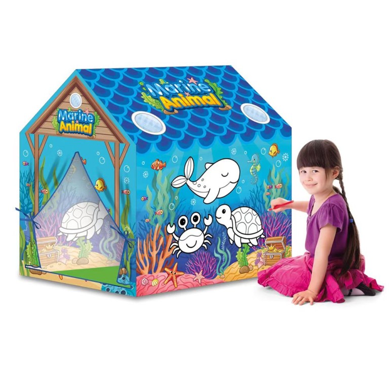 2 in 1 coloring tent - blue