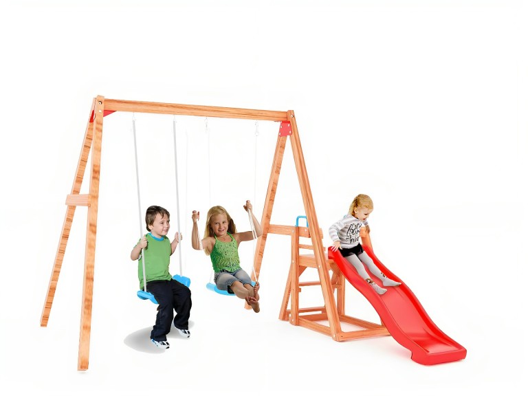 Games center with swing and slide